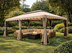 Tonnelle de jardin Osiris 4x6m, Beige foncé
