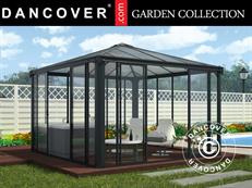 Serre orangerie, tonnelle de jardin LEDRO, 12,96m², Palram/Canopia, 3,6x3,6x2,95m, Gris