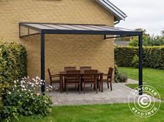 Terrassenüberdachung San Pablo Alu+, 4x3m, Schwarz