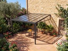 Terrassenüberdachung San Pablo Alu+, 4x4m, Schwarz