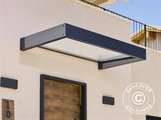 Auvent de porte Sophia 1600, Palram/Canopia, 0,95x1,6x0,17m, Gris foncé/Transparent