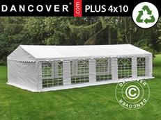 Carpa para fiestas PLUS 4x10m PE 700, Blanco