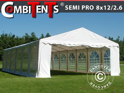 Tente de réception, SEMI PRO Plus CombiTents® 8x12 (2,6)m 4-en-1, Blanc Tente de réception, SEMI PRO Plus CombiTents® 8x12 (2,6)m 4-en-1, Blanc