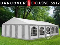 Partytent Exclusive 5x12m PVC 900, Grijs/Wit