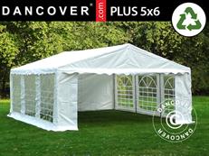 Tente de réception PLUS 5x6m PE 700, Blanc