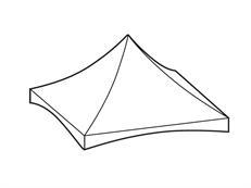 Toile de toit pour PartyZone Pagoda 4x4m PVC, Blanc