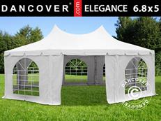 Carpa para fiestas Elegance PRO, octagonal 6,8x5m, PVC