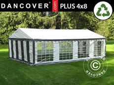 Tente de réception PLUS 4x8m PE 700, Gris/Blanc