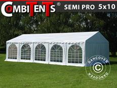 Tente de réception, SEMI PRO Plus CombiTents® 900 5x10m, 3-en-1, Blanc