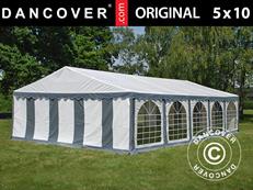 Partytent Original 5x10m PVC 900, Grijs/Wit