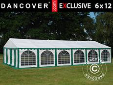 Chapiteau de réception Exclusive 6x12m PVC 900, Vert/Blanc