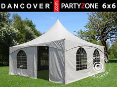 Carpa Pagoda PartyZone 6x6m, PVC, Blanca