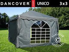 Partytent UNICO 3x3m, Donkergrij