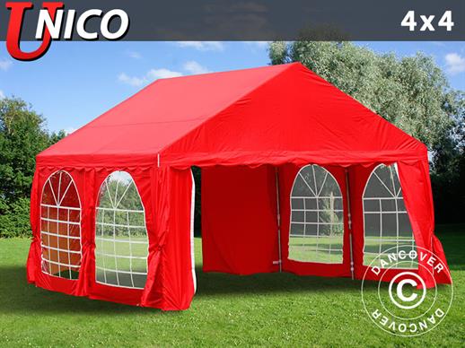 Tente de réception UNICO 4x4m, Rouge Tente de réception UNICO 4x4m, Rouge