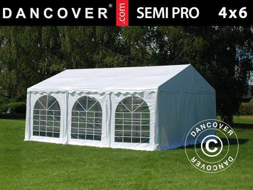 Tente de réception SEMI PRO Plus 4x6m PVC, Blanc Tente de réception SEMI PRO Plus 4x6m PVC, Blanc