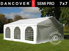 Tente de réception SEMI PRO Plus 7x7m PVC 900, Blanc