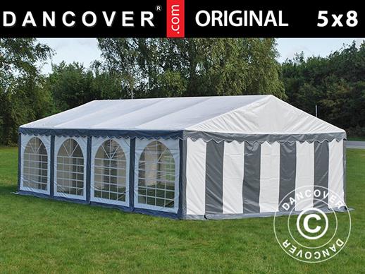 Tente de réception Original 5x8m PVC, Gris/Blanc Tente de réception Original 5x8m PVC, Gris/Blanc