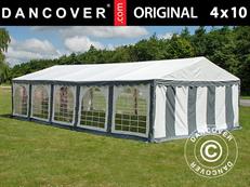 Partytent Original 4x10m PVC 900, Grijs/Wit