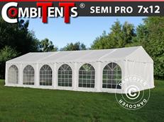 Tente de réception, SEMI PRO Plus CombiTents® 900 7x12m, 4-en-1, Blanc