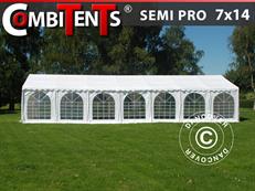 Tente de réception, SEMI PRO Plus CombiTents® 900 7x14m, 5-en-1, Blanc