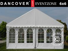 Tente de réception professionnelle EventZone 6x6m PVC, Blanc