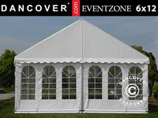 Tente de réception professionnelle EventZone 6x12m PVC, Blanc