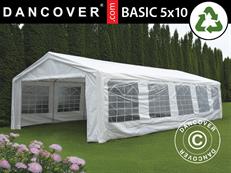Tente de réception Basic 5x10m PE 500, Blanc