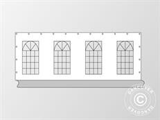 Paroi latérale avec fenêtre pour tente de réception PLUS 8m, Blanc/Gris