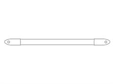 Tube pignon diagonal, Ø25mm, 1158mm