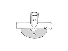 Barre au sol triple fixation, Ø42+Ø54mm