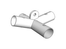 4-Wege-Verbindungsstück, Ø42+Ø54mm, 140°