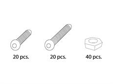 Sacs comprenant des vis et écrous
