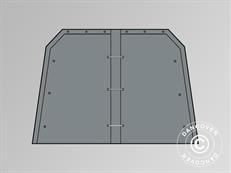Muro hastial/puerta para carpa garaje doble 5,4x6m PVC, Gris
