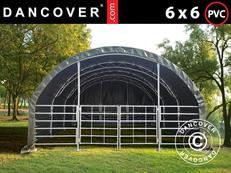 Abri pour bétail en treillis 6x6x3,7m, PVC, Vert