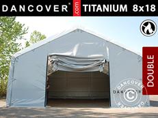 Zelthalle Titanium 8x18x3x5m, Weiß/Grau