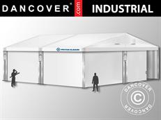 Magazzino Industriale Alu 10x10x4,52m con portone scorrevole, PVC, Bianco