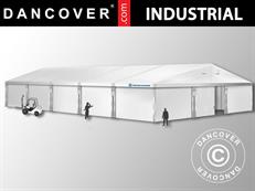 Magazzino Industriale Alu 12x25x5,92m con portone scorrevole, PVC, Bianco
