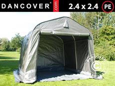Tenda magazzino PRO 2,4x2,4x2m PE, con pavimento, Grigio