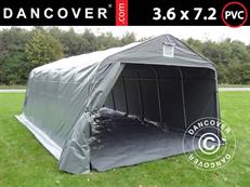 Portable garage PRO 3.6x7.2x2.68 m PVC with ground cover, Grey