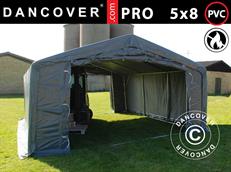 Tenda de armazenagem PRO 5x8x2x3,39m, PVC, Cinza