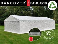 Carpa de almacén Basic 2 en 1, 4x10m PE 700, Blanco