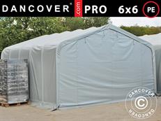 Storage shelter PRO 6x6x3.7 m, PE, Grey
