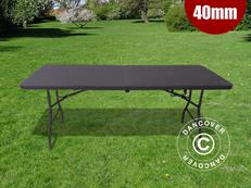 Table pliante 180x74x74cm, noir (1 pièce)