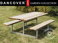 Table de pique-nique, 1,4x1,75x0,75m, Bois