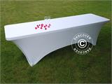 Housse de table stretch 244x75x74cm, Blanc