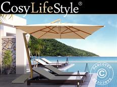 Zwevende parasol Havana, 3,5x3,5m, Zand