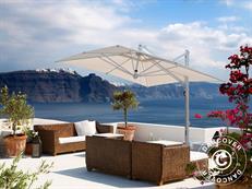 Parasol déporté Galileo White, 3,5x3,5m, Écru