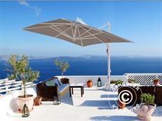 Parasol déporté Galileo White, 3,5x3,5m, Gris taupe