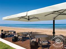 Parasol déporté Alu Double avec cantonnière, 3x6m, Écru
