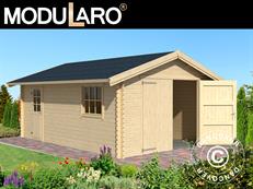 Holzgarage Rauma, 3,8x5,4x2,74m, 40mm, Natur